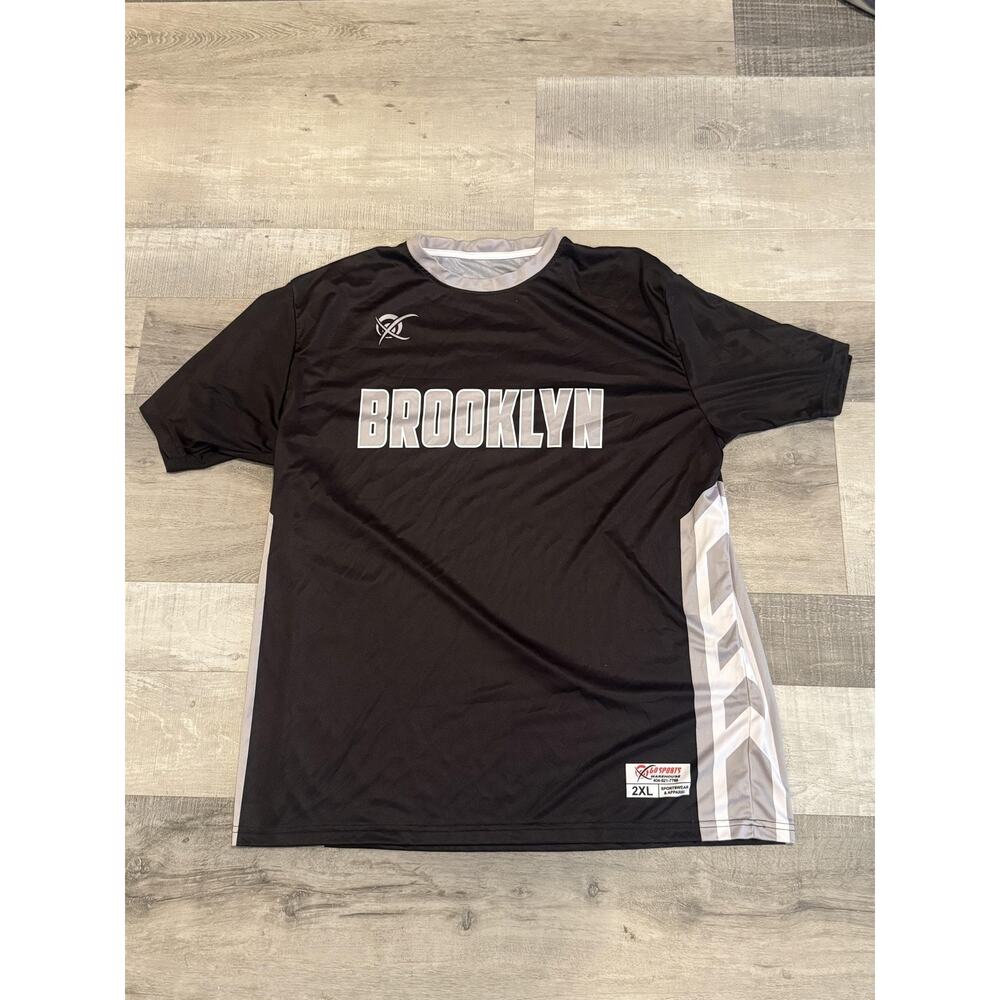 Brooklyn Shirt Mens 2XL Black Gray Basketball Sportswear Lightweight Go Sports